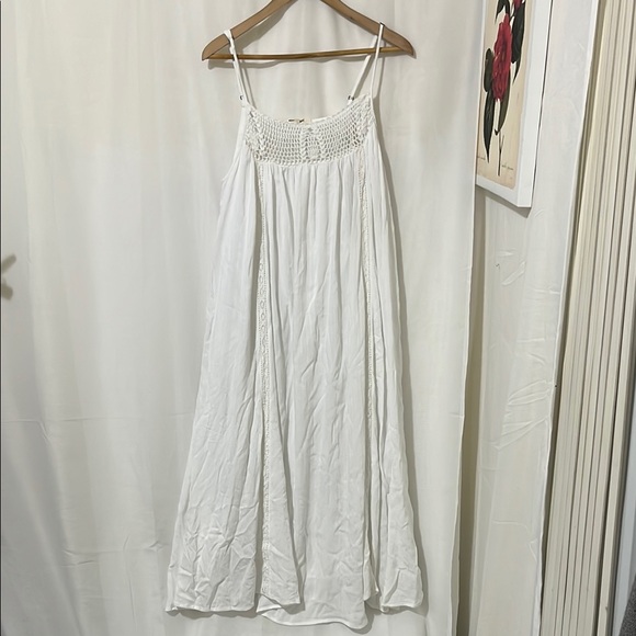 Rip Curl Dresses & Skirts - RipCurl White Boho Adjustable Spaghetti Strap Maxi Dress a158